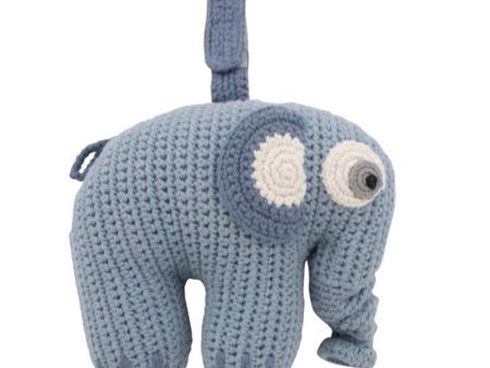 Sebra Music Mobile Knitted Elephant Powder Blue Sale