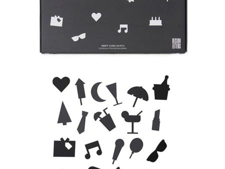 Design Letters Party Icons for Messageboard Black Online