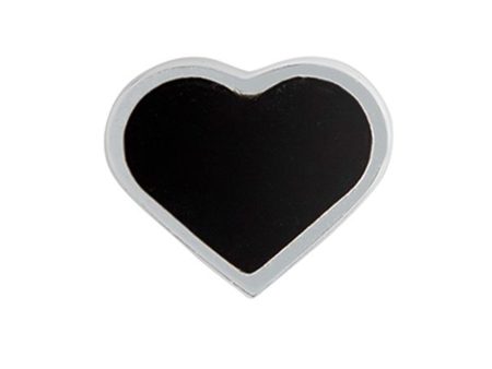 Design Letters Heart Charm Sterling Silver Black Online Hot Sale