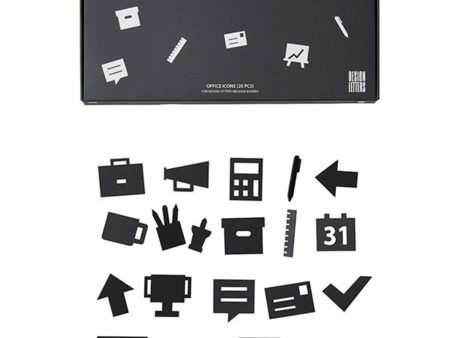 Design Letters Office Icons for Messageboard Black Discount