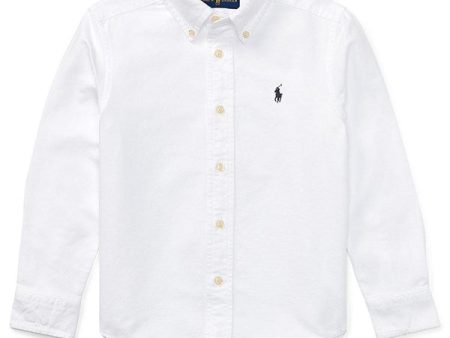 Ralph Lauren Baby Boy Long Sleeved Shirt White For Sale