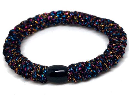 Bow s by Stær Braided Hairties Glitter Black Rainbow For Sale