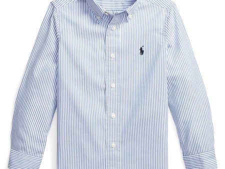 Polo Ralph Lauren Boy Long Sleeved Shirt BSR Blue White For Sale