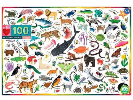 Eeboo Puzzle 100 Pieces - Animals in the World Fashion