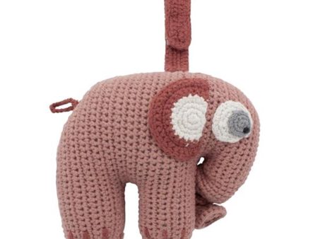 Sebra Music Mobile Knitted Elephant Blossom Pink For Cheap