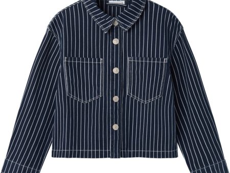 Name It Navy Blazer Zoe Twill Oversize Stripe Skjorte Online Hot Sale