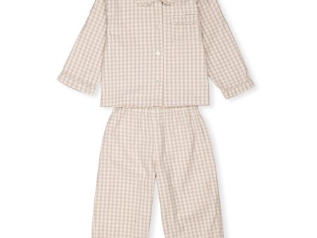 Lalaby Beige Gingham Classic Pyjamas Online Hot Sale