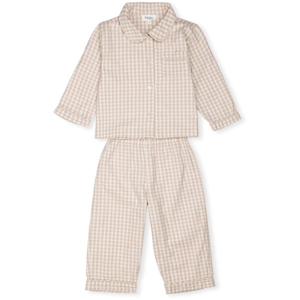 Lalaby Beige Gingham Classic Pyjamas Online Hot Sale